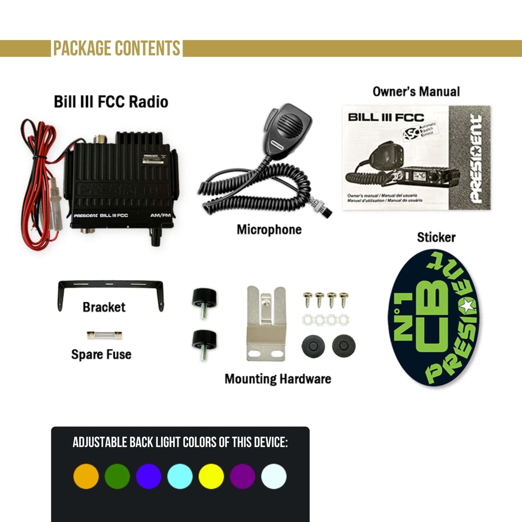 President Bill III FCC CB Radio