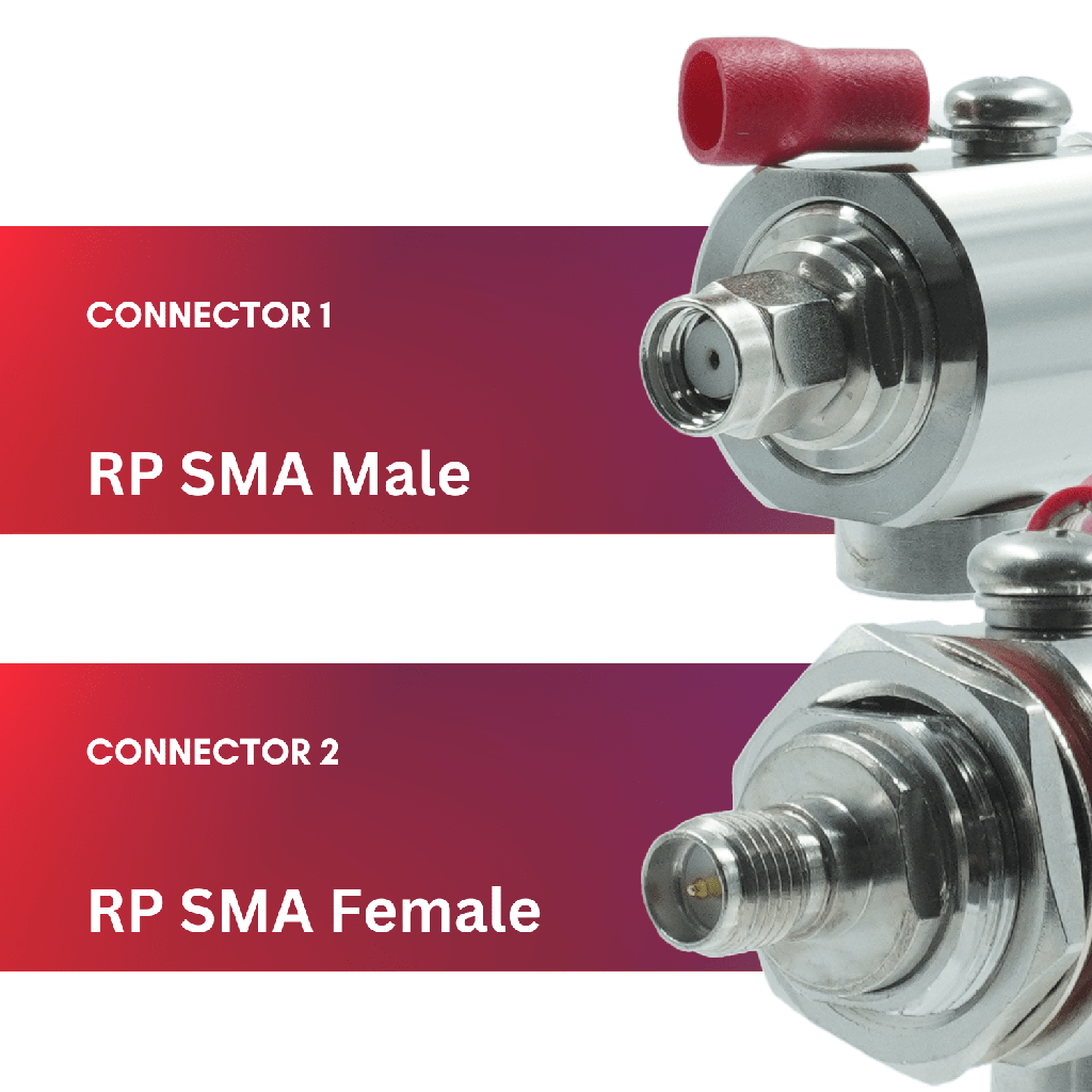 RP SMA Male to RP SMA Female Lightning/Surge Protector