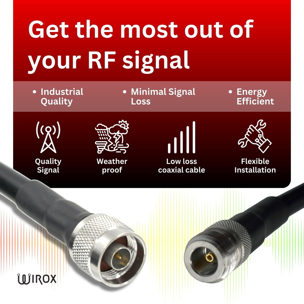 Wirox 9m/30ft (N Male/N Male) LMR400 Equivalent Coax Cable