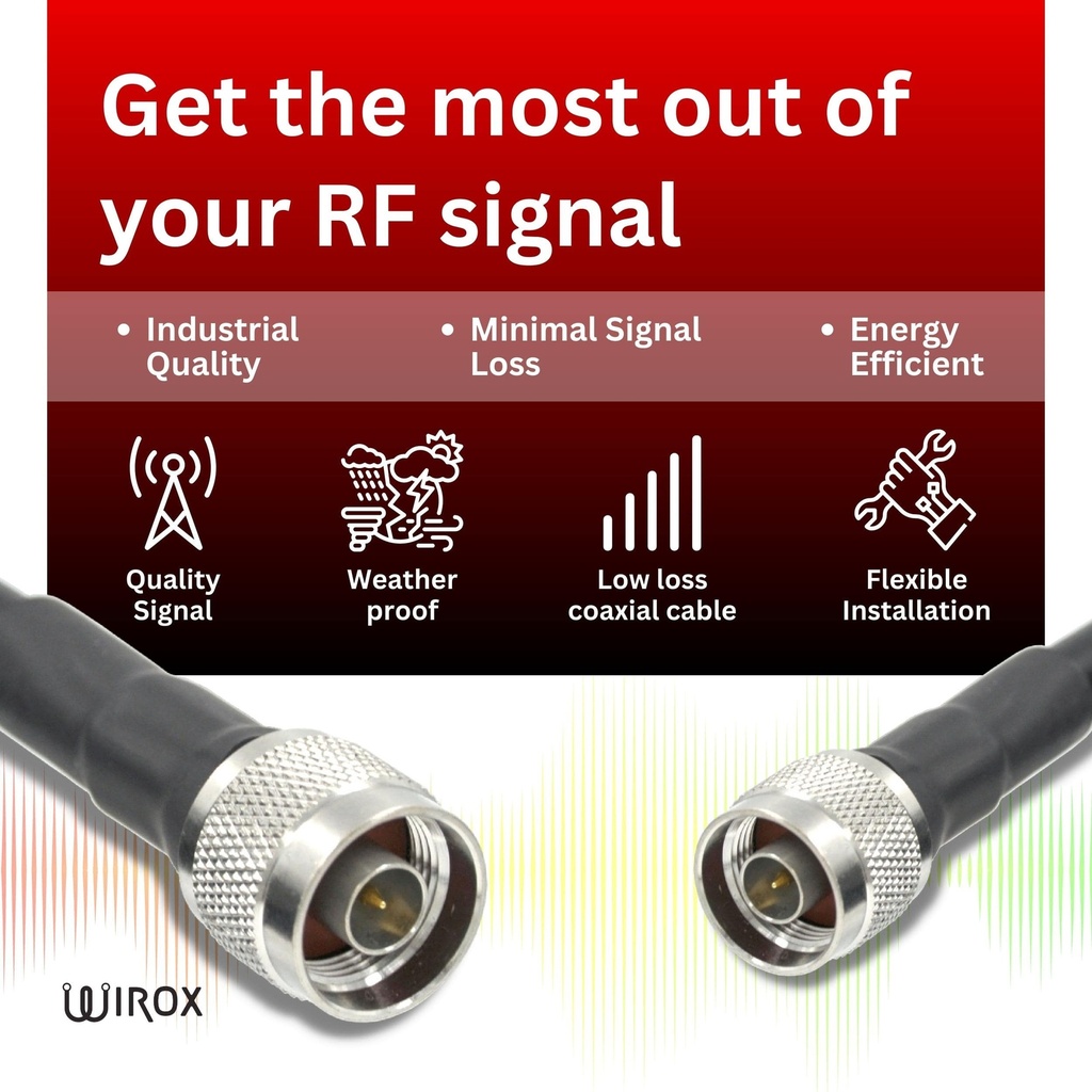 Wirox 23m/75ft (N Male/N Male) LMR400 Equivalent Coax Cable