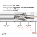 6m/20ft LMR400 Equivalent Low Loss Coaxial Cable (N Male/N Male)