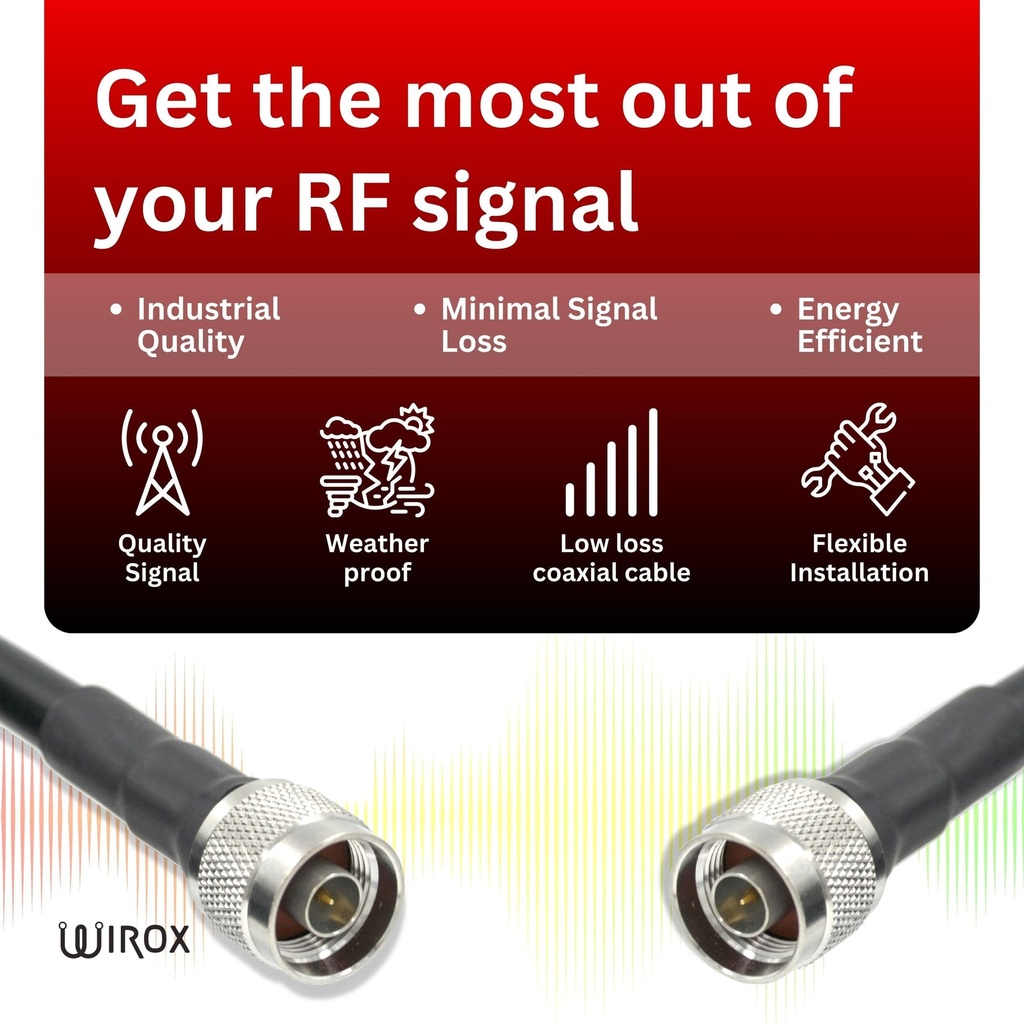 Wirox 0.5m/1.6ft (N Male/N Male) LMR400 Equivalent Coax Cable