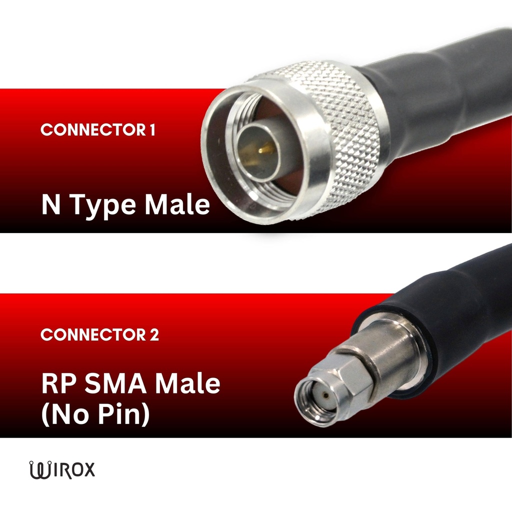 6m/20ft LMR400 Equivalent Low Loss Coaxial Cable (N Male/RP SMA Male)