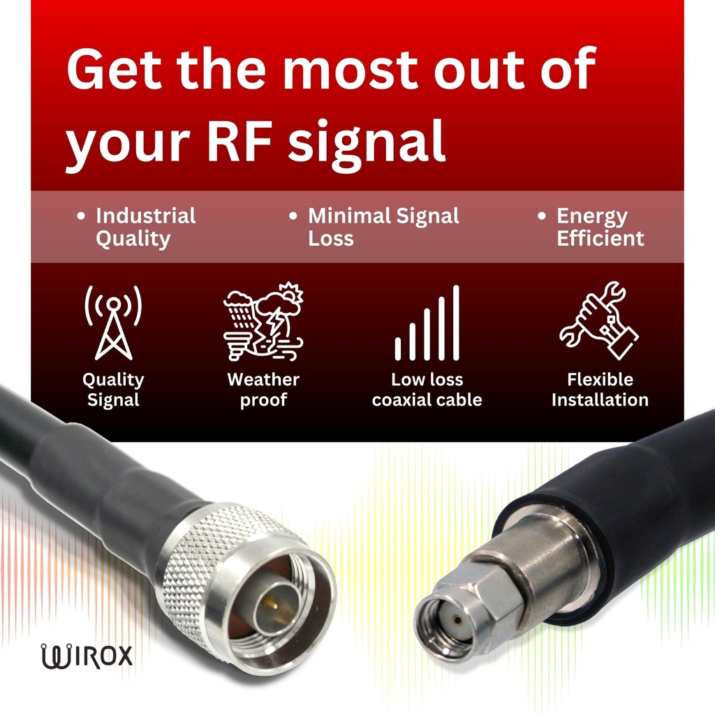 6m/20ft LMR400 Equivalent Low Loss Coaxial Cable (N Male/RP SMA Male)