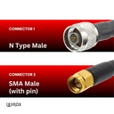 6m/20ft LMR240 Equivalent Low Loss Coaxial Cable (N Male/SMA Male)