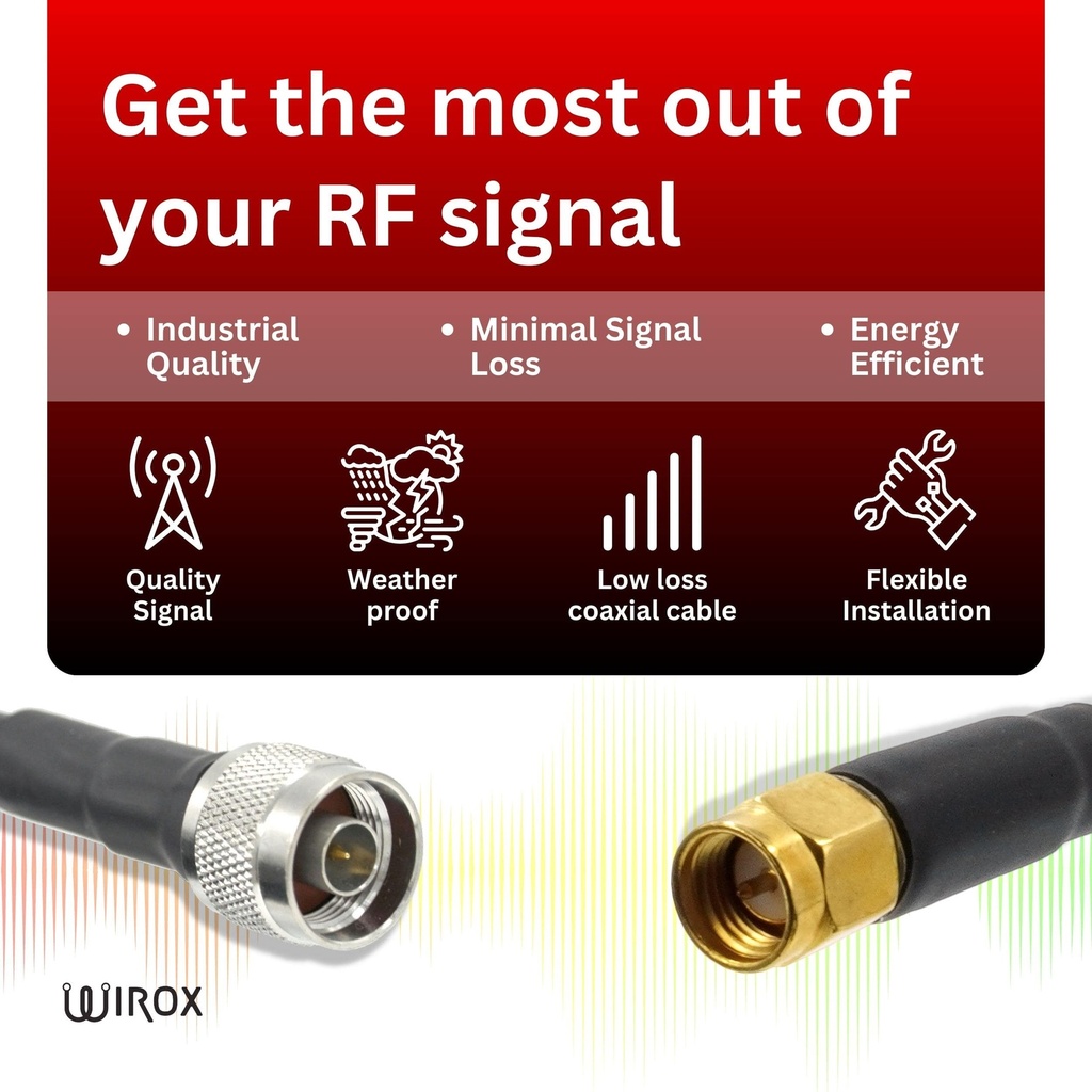 Wirox 2m/6.5ft (N Male/SMA Male) LMR240 Equivalent Low Loss Coaxial Cable