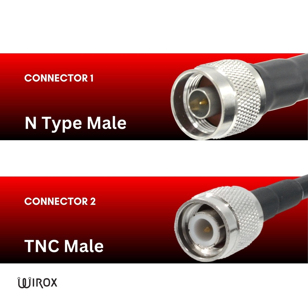 Wirox 1.2m/4ft (N Male/TNC Male) LMR240 Equivalent Low Loss Coaxial Cable
