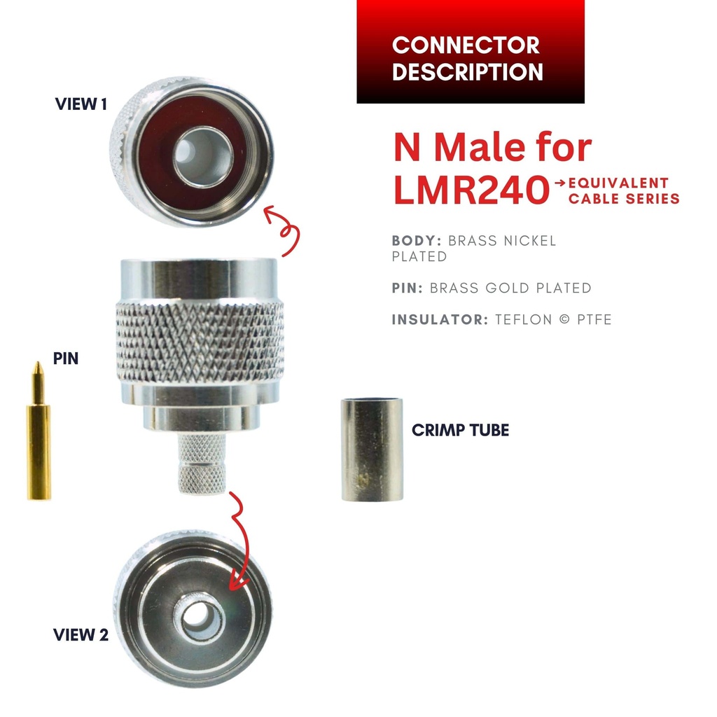 N Male Connector LMR240
