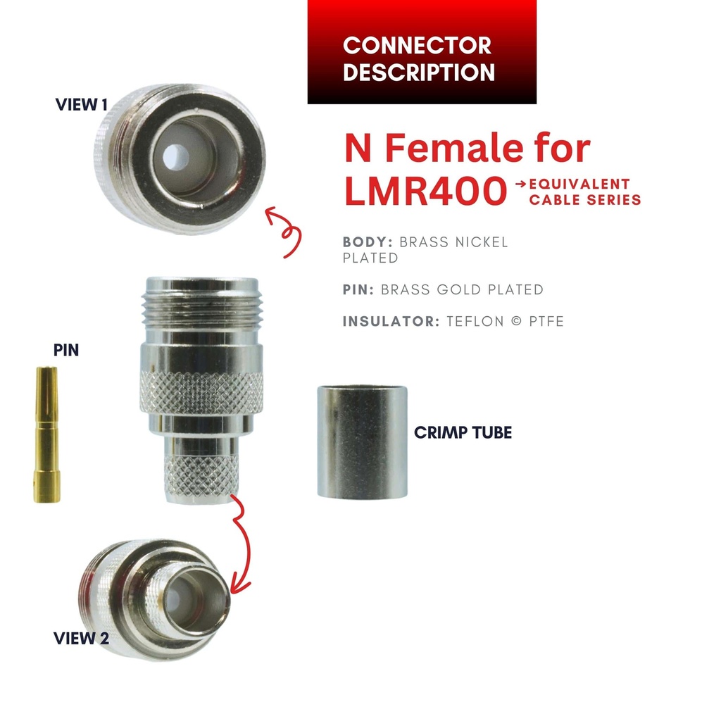 N Female Connector - LMR400