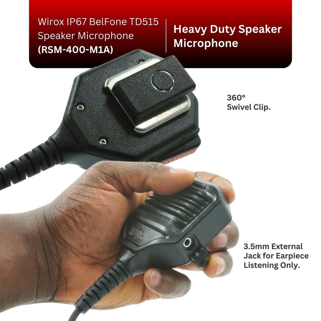 Wirox IP67 BelFone TD515 Speaker Microphone