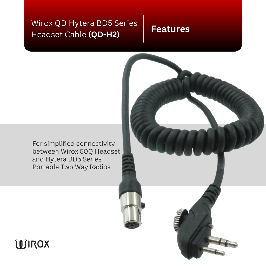 Wirox QD Hytera BD5 Series Headset Cable