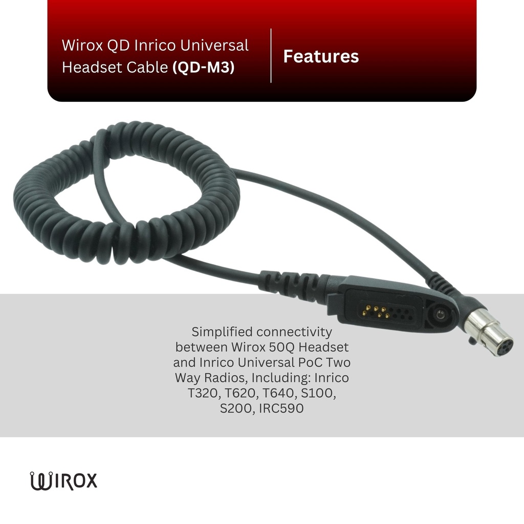 Wirox QD Inrico Universal Headset Cable