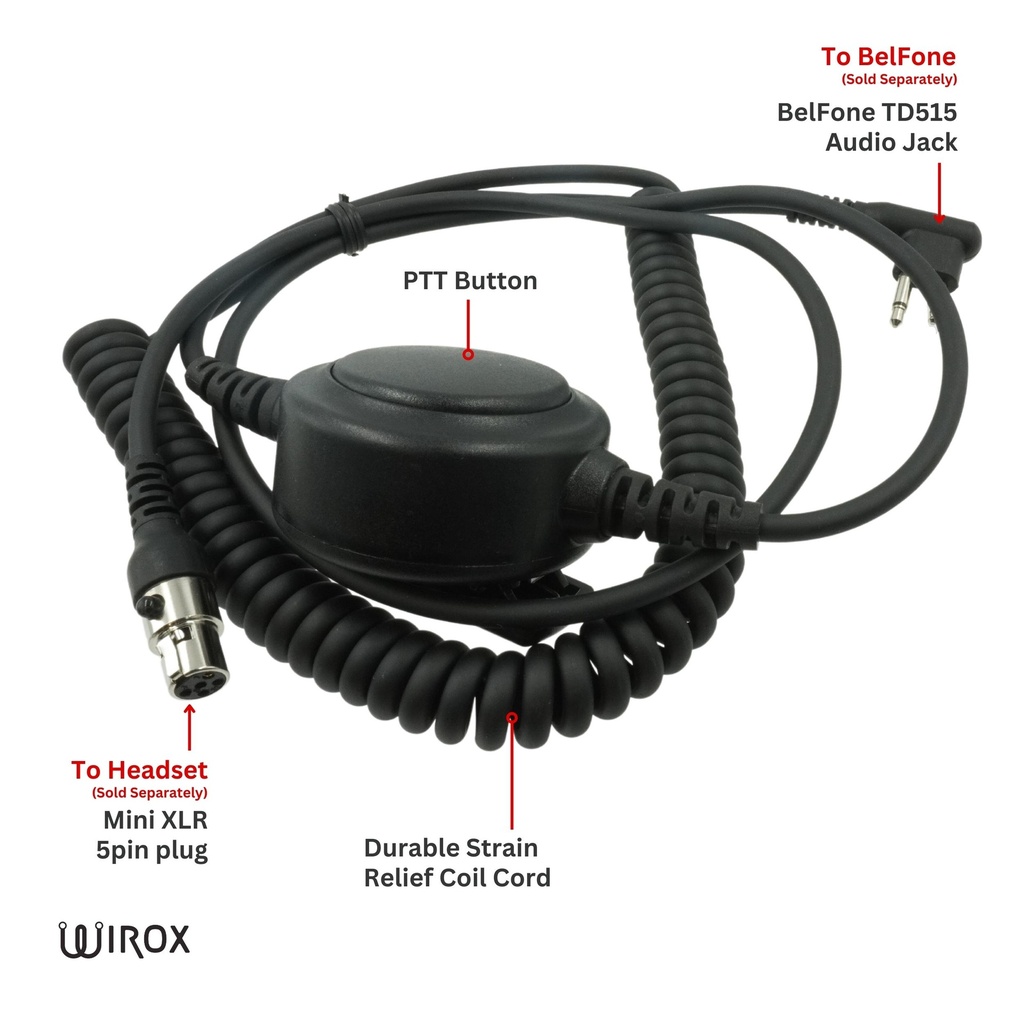 Wirox QD BelFone TD515 Headset Cable With PTT