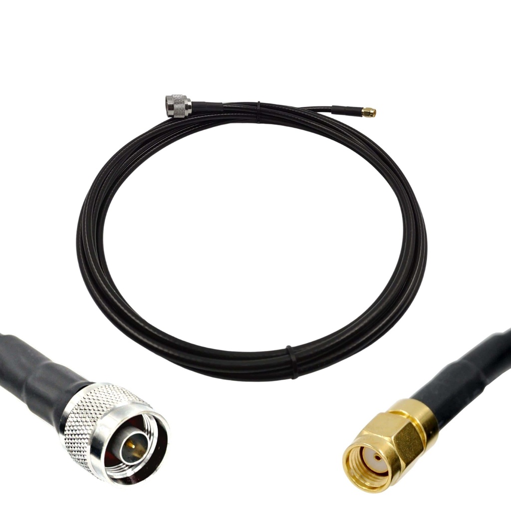 3.8m/12ft LMR240 Equivalent Low Loss Coaxial Cable (N Male/RP SMA Male)