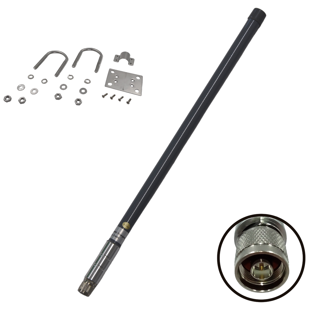 Heliumtech 5.8 dBi LoRaWAN Helium 900 MHz Fiberglass Antenna (N Male Connector)