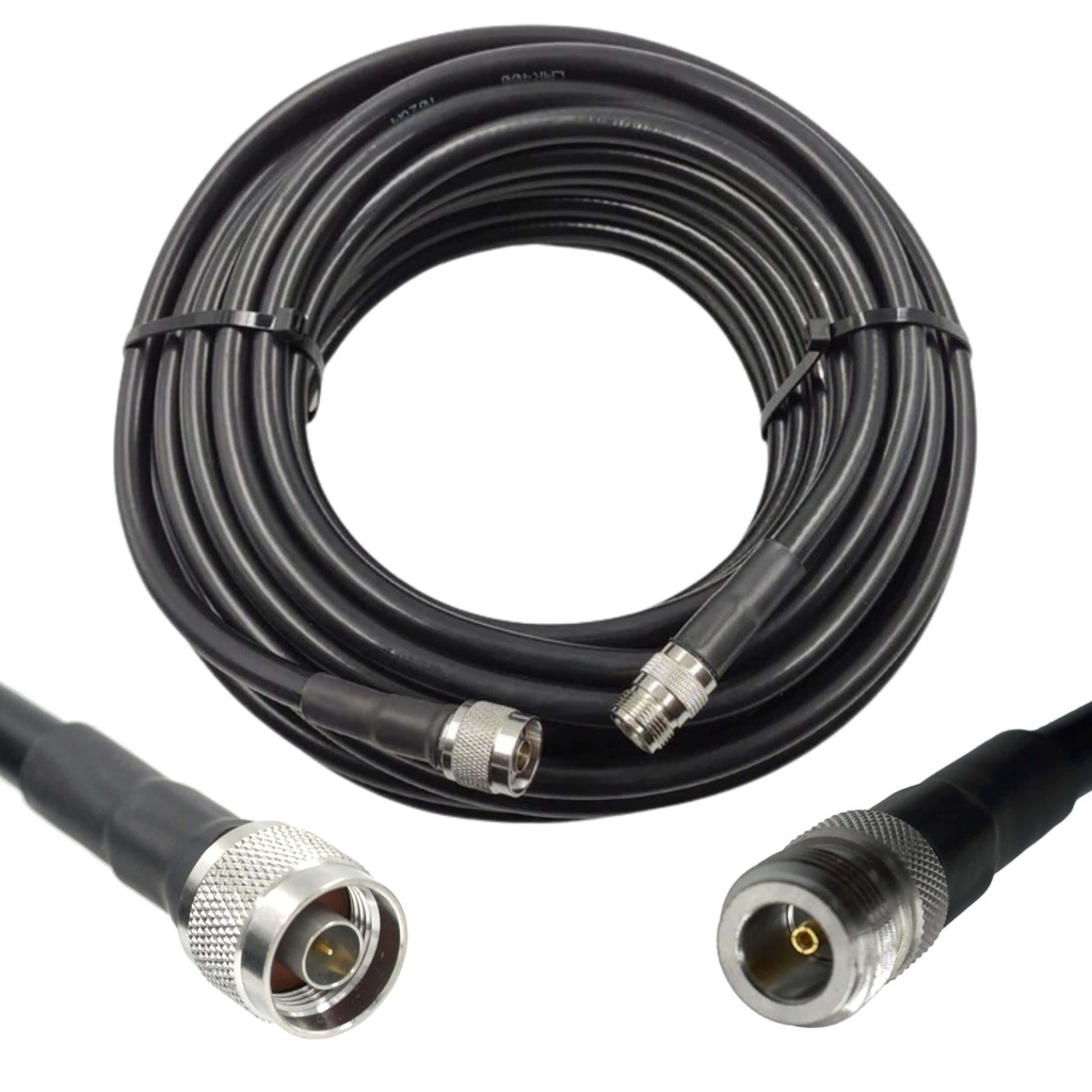 Wirox 15m/49ft (N Male/N Female) LMR400 Equivalent Coax Cable