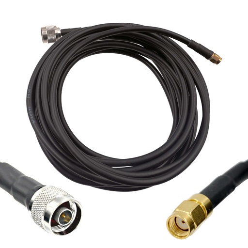 [20TNMRSM] 6m/20ft (N Male/RP SMA Male) LMR240 Equivalent Low Loss Coaxial Cable