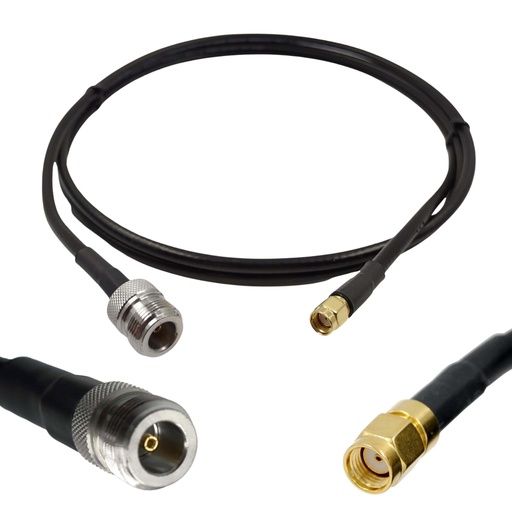 [WRX-1.2-NFRSM-240] Wirox 1.2m/4ft (N Female/RP SMA Male) LMR240 Equivalent Coax Cable