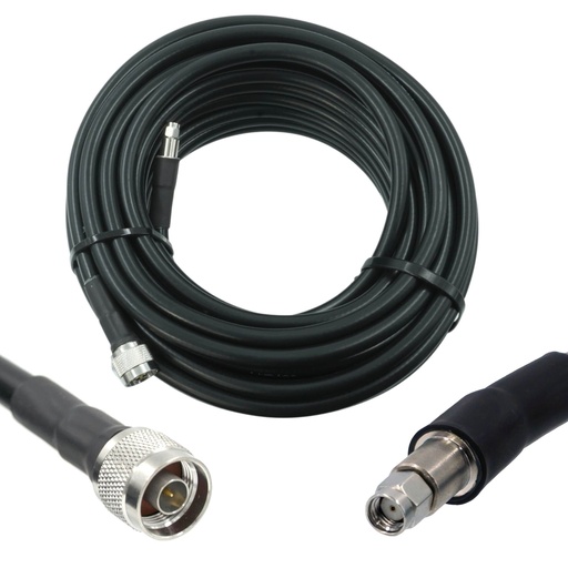 [WRX-15-NMRPS-400] Wirox 15m/49ft (N Male/RP SMA Male) LMR400 Equivalent Coax Cable